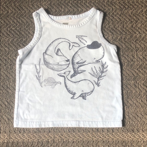 Tag Other - Tag light blue Tank Top with Gray Whale Trio Graphic